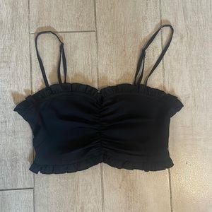 urban outfitters black cropped tank top